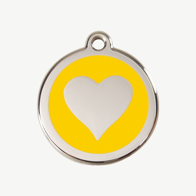 Médaille cœur à graver, coloris jaune, taille M