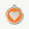 Médaille cœur à graver, coloris orange, taille M