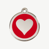 Médaille cœur à graver, coloris rouge, taille M