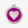 Médaille cœur à graver, coloris violet, taille M