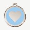 Médaille cœur à graver, coloris bleu clair, taille L