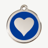 Médaille cœur à graver, coloris bleu foncé, taille L