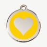 Médaille cœur à graver, coloris jaune, taille L