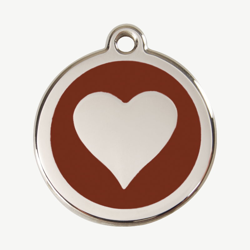 Médaille cœur à graver, coloris marron, taille L