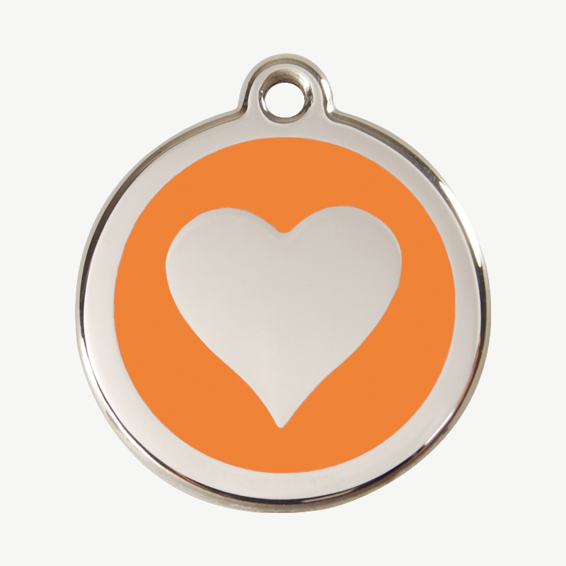 Médaille cœur à graver, coloris orange, taille L