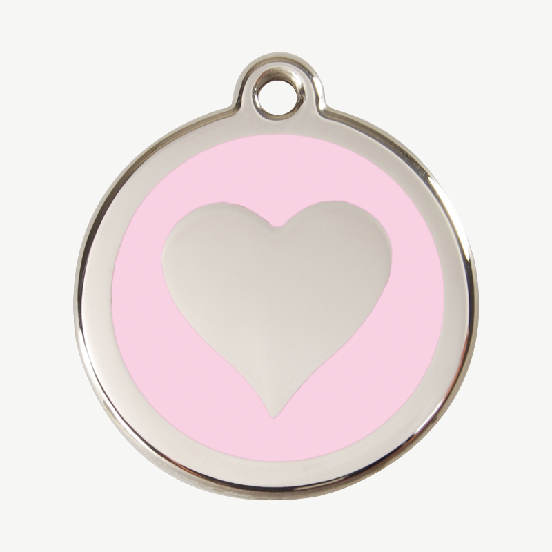 Médaille cœur à graver, coloris rose clair, taille L