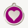 Médaille cœur à graver, coloris violet, taille L