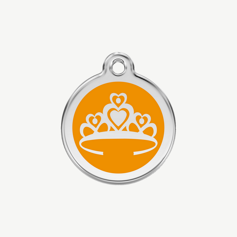 Médaille couronne à graver, coloris orange, taille S