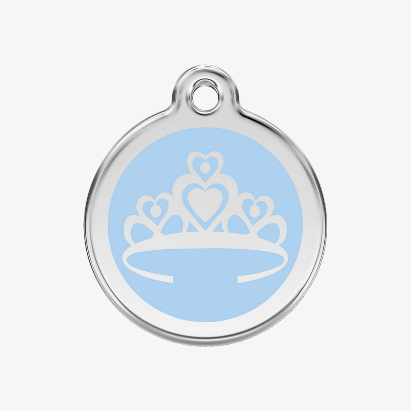 Médaille couronne à graver, coloris bleu clair, taille M