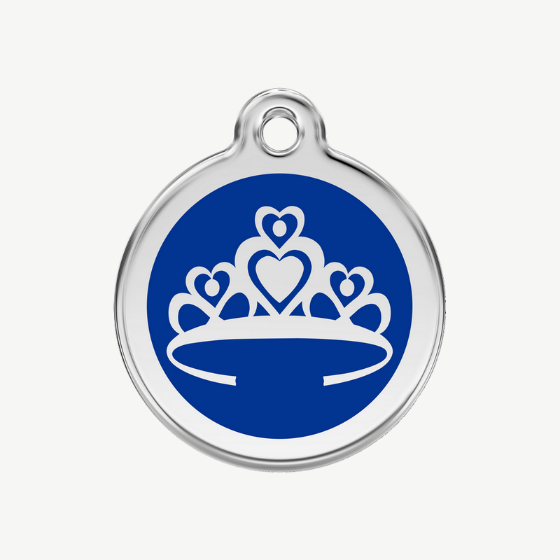 Médaille couronne à graver, coloris bleu foncé, taille M