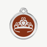 Médaille couronne à graver, coloris marron, taille M