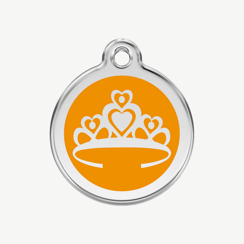 Médaille couronne à graver, coloris orange, taille M