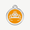 Médaille couronne à graver, coloris orange, taille M