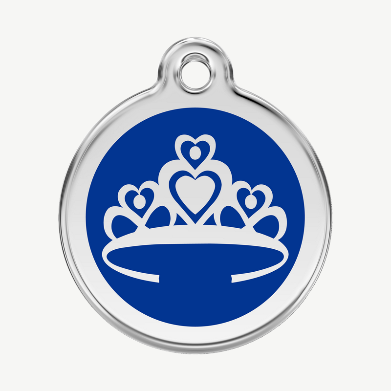 Médaille couronne à graver, coloris bleu foncé, taille L