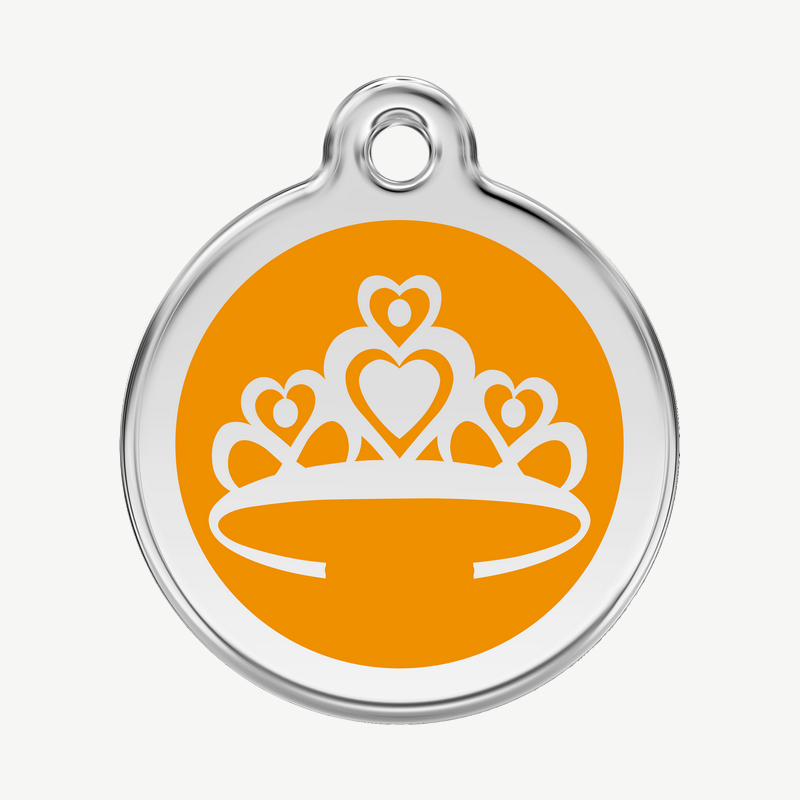 Médaille couronne à graver, coloris orange, taille L