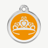 Médaille couronne à graver, coloris orange, taille L