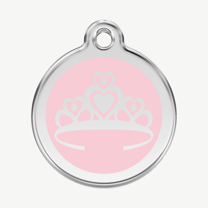 Médaille couronne à graver, coloris rose clair, taille L