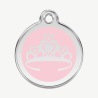 Médaille couronne à graver, coloris rose clair, taille L