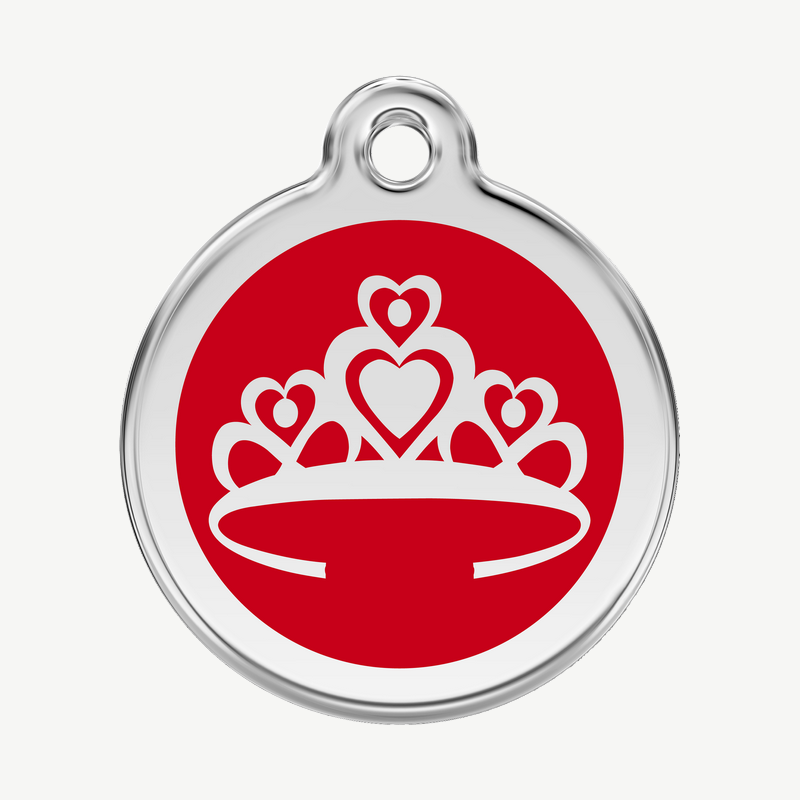 Médaille couronne à graver, coloris rouge, taille L