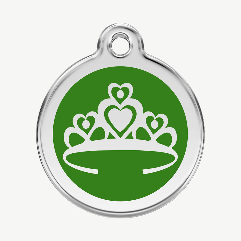 Médaille couronne à graver, coloris vert, taille L
