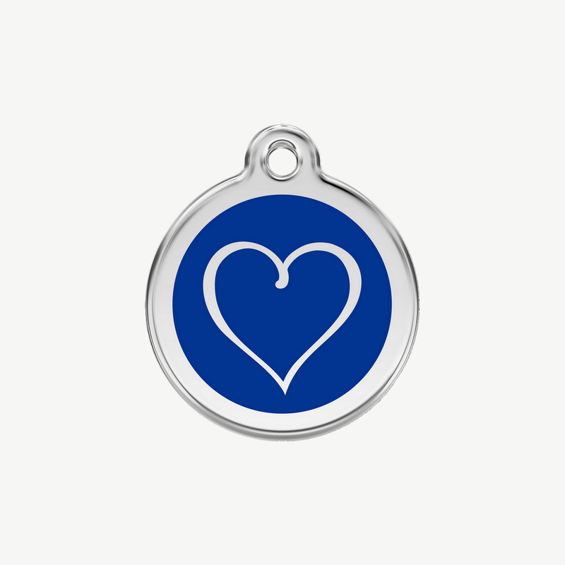 Médaille cœur tribal à graver, coloris bleu foncé, taille S