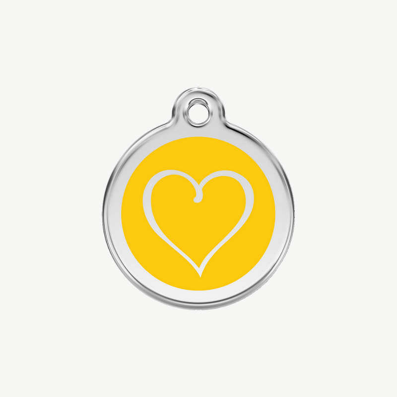 Médaille cœur tribal à graver, coloris jaune, taille S