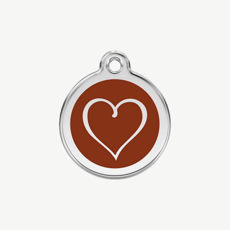 Médaille cœur tribal à graver, coloris marron, taille S