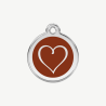 Médaille cœur tribal à graver, coloris marron, taille S