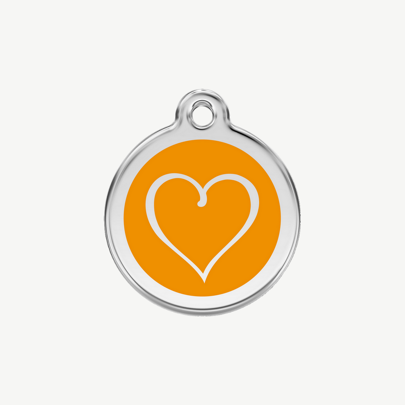 Médaille cœur tribal à graver, coloris orange, taille S