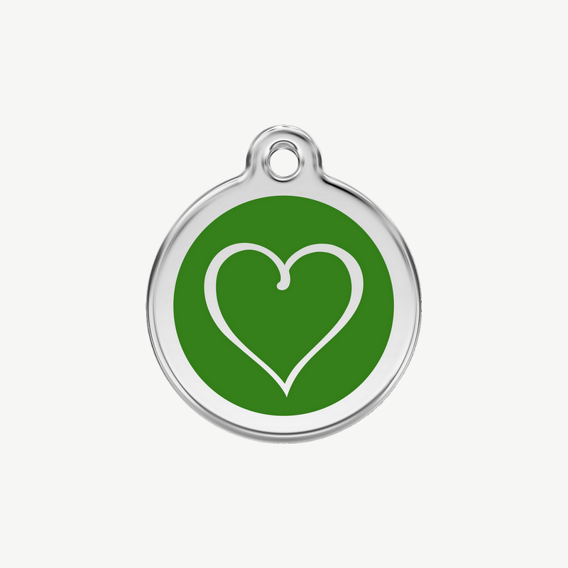 Médaille cœur tribal à graver, coloris vert, taille S