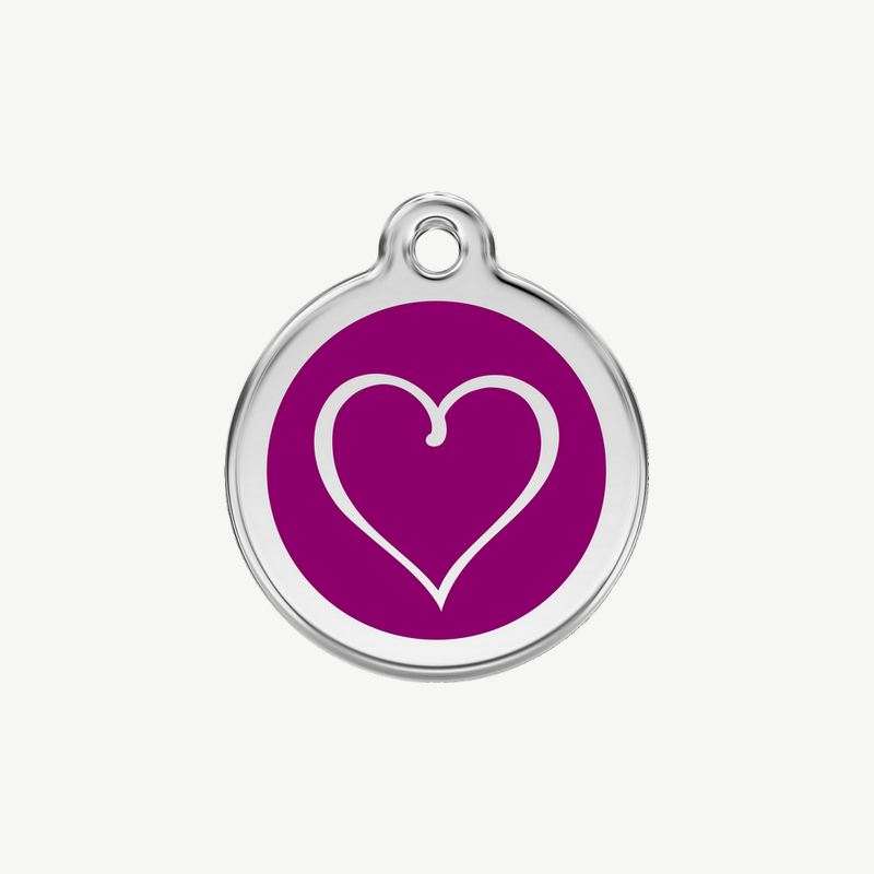 Médaille cœur tribal à graver, coloris violet, taille S