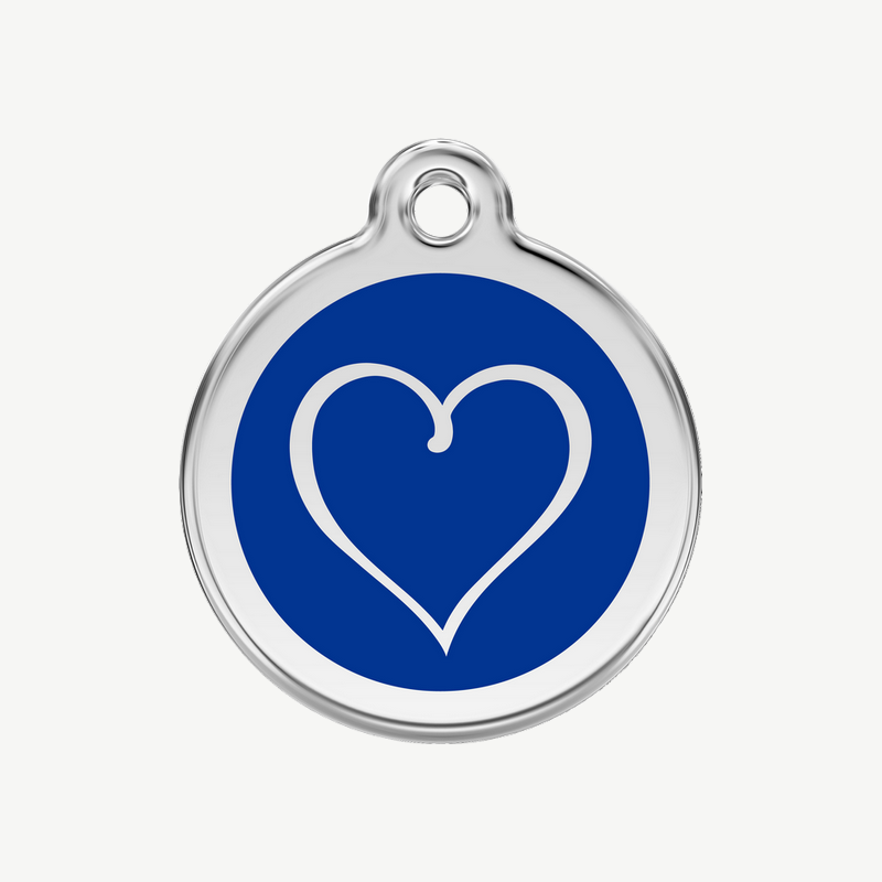 Médaille cœur tribal à graver, coloris bleu foncé, taille M