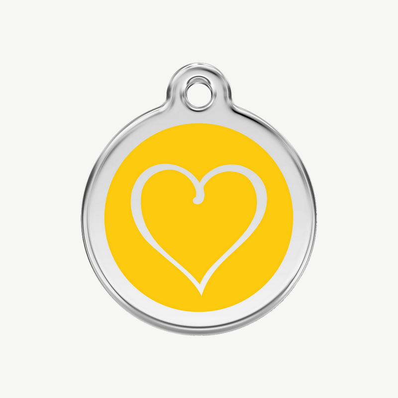 Médaille cœur tribal à graver, coloris jaune, taille M