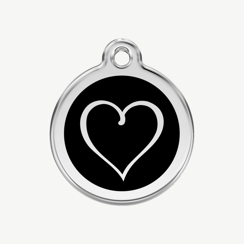 Médaille cœur tribal à graver, coloris noir, taille M