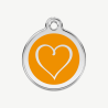 Médaille cœur tribal à graver, coloris orange, taille M