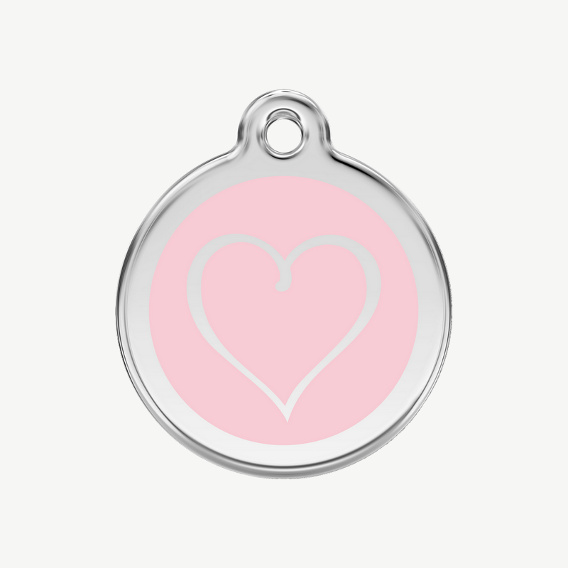 Médaille cœur tribal à graver, coloris rose clair, taille M