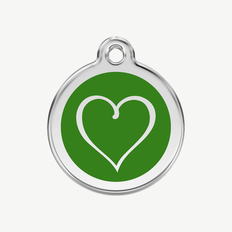 Médaille cœur tribal à graver, coloris vert, taille M