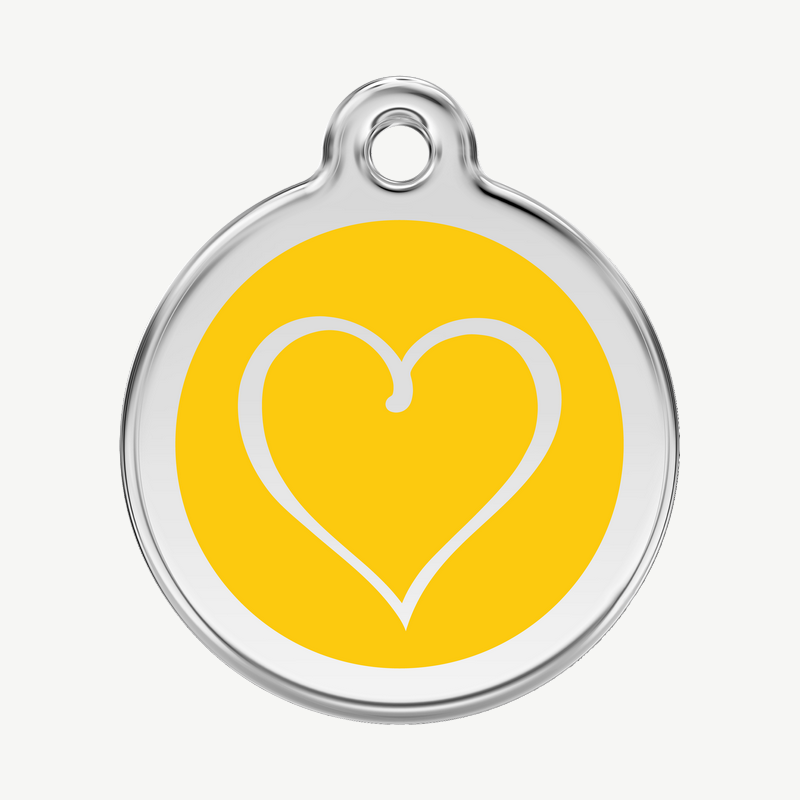 Médaille cœur tribal à graver, coloris jaune, taille L