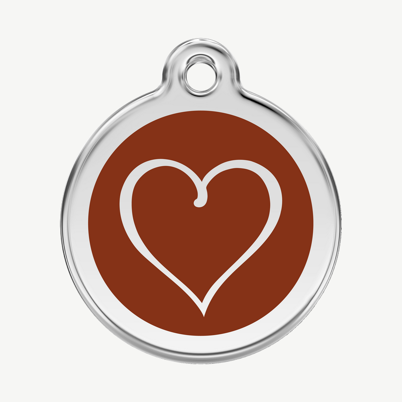 Médaille cœur tribal à graver, coloris marron, taille L