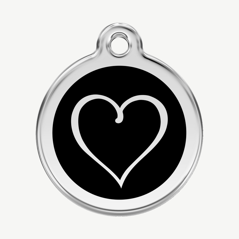 Médaille cœur tribal à graver, coloris noir, taille L