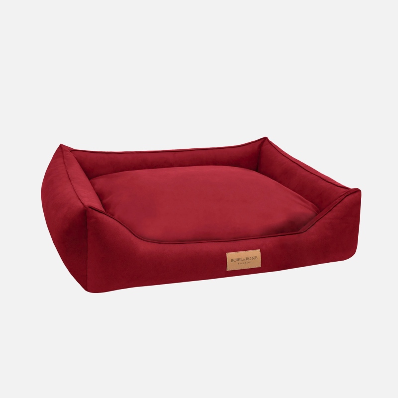 Panier design pour chien, coloris rouge