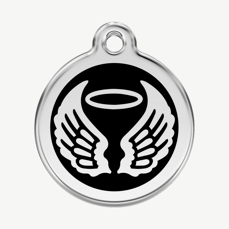 Médaille ailes d'ange à graver, coloris noir, taille L