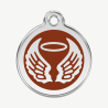 Médaille ailes d'ange à graver, coloris marron, taille L