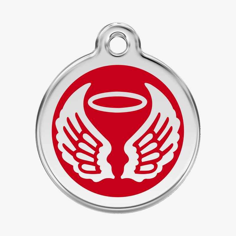 Médaille ailes d'ange à graver, coloris rouge, taille L