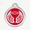 Médaille ailes d'ange à graver, coloris rouge, taille L