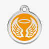 Médaille ailes d'ange à graver, coloris orange, taille L