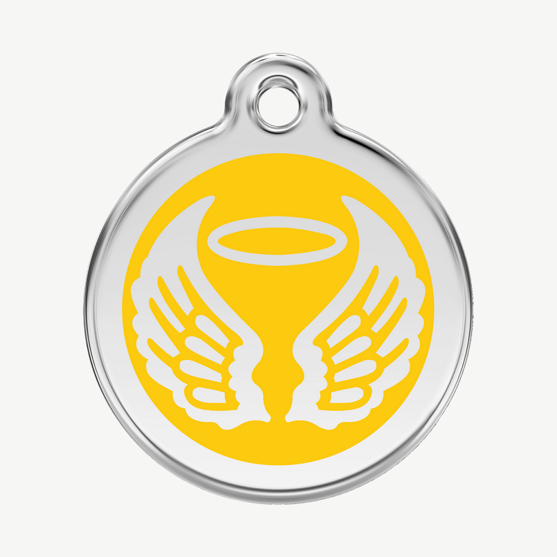 Médaille ailes d'ange à graver, coloris jaune, taille L
