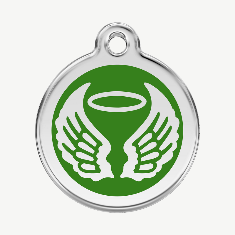 Médaille ailes d'ange à graver, coloris vert, taille L