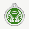Médaille ailes d'ange à graver, coloris vert, taille L