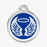 Médaille ailes d'ange à graver, coloris bleu foncé, taille L